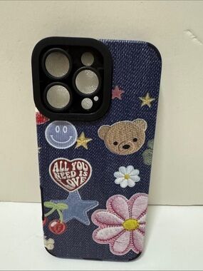 Cute Floral & Patchwork Blue Phone Case - iPhone 16 ProMax case